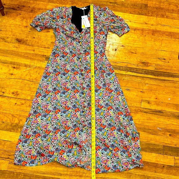 NWT Boden Floral silky V-Neck MIDI Tea Dresses (size 6, size 4) Carnation Garden - Picture 11 of 14